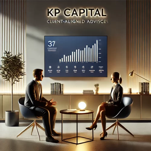 DALL·E 2024-10-30 19.04.52 - A professional and inviting image symbolizing the connection between a client and KP Capital, an investment firm. The image shows a financial consulta